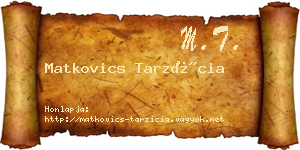 Matkovics Tarzícia névjegykártya